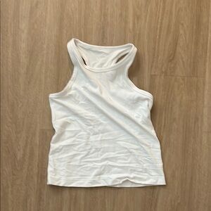 Lululemon Athletica White Fitted Tank Top